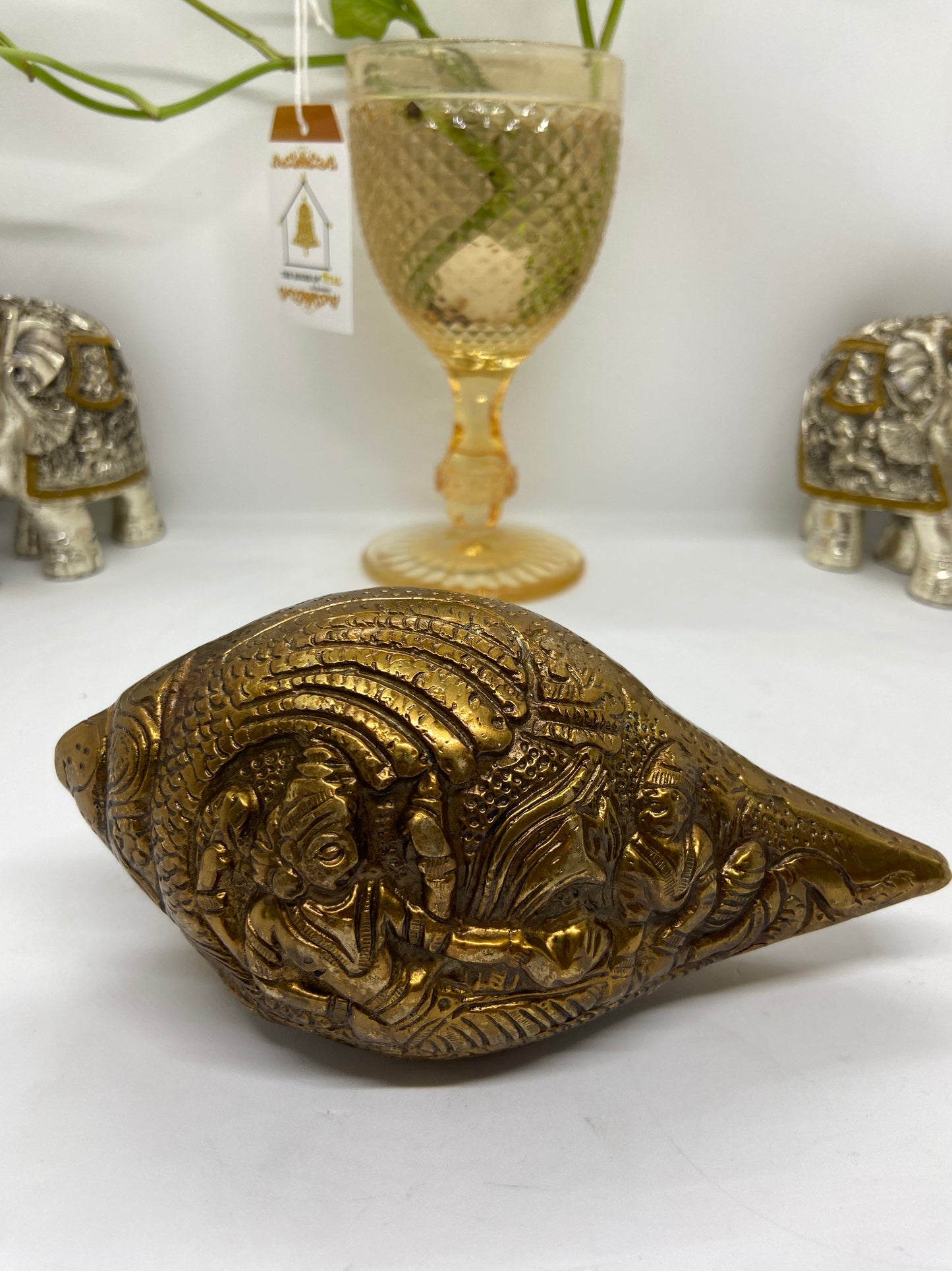 Vishnu Shankh with stand (830 gm + 100g)