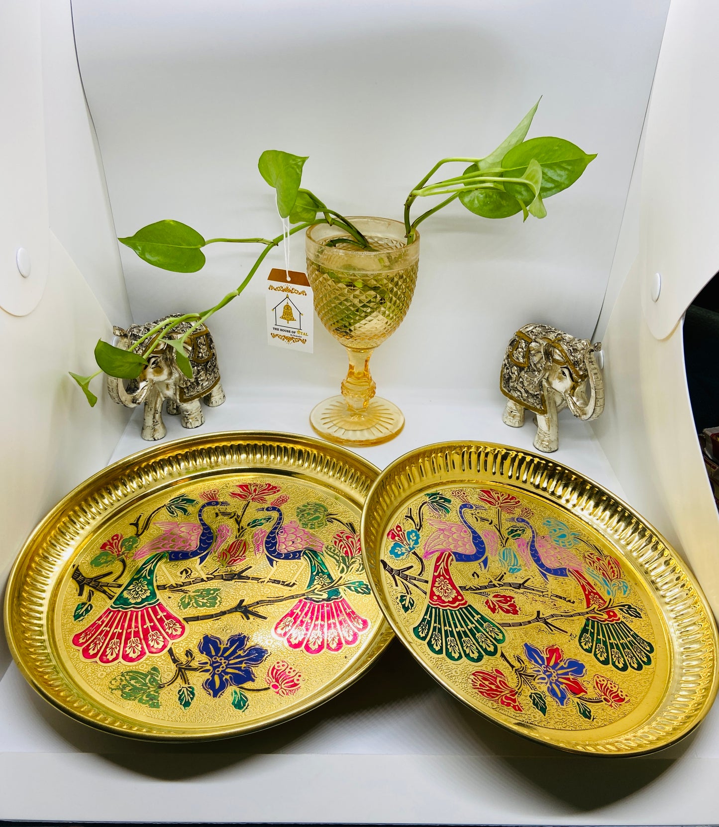 Peacock Pooja Thali 10" (300gm)