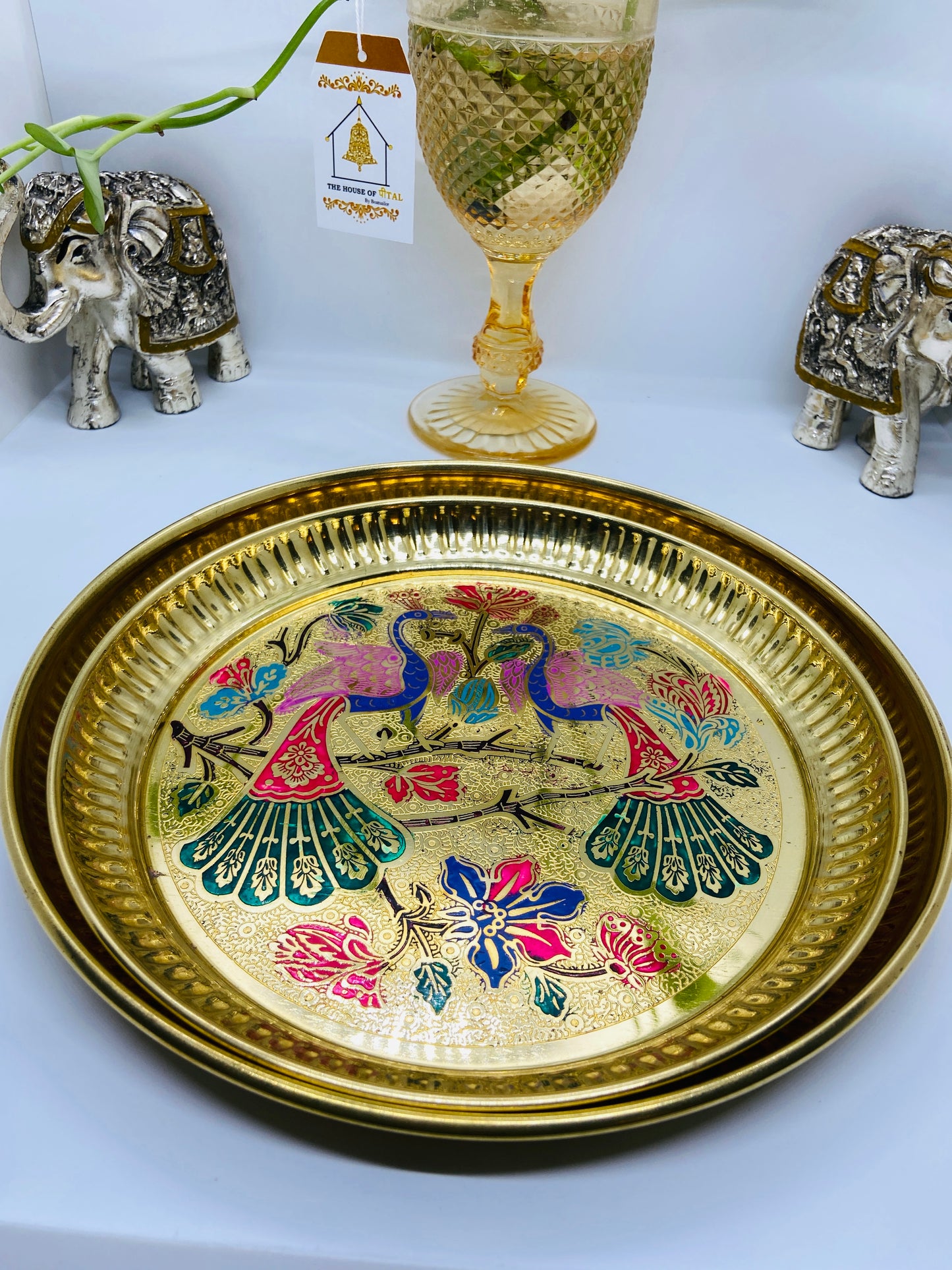 Peacock Pooja Thali 10" (300gm)