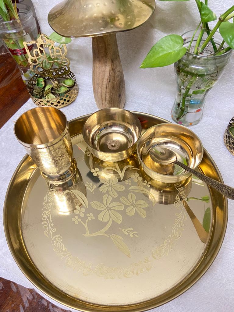 Brass Thali (Design-1)(530gm)